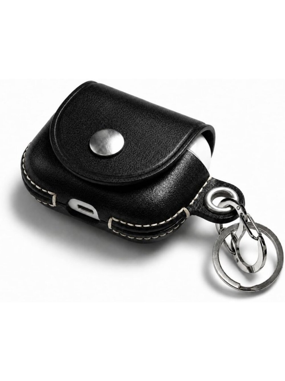 Handcrafted Genuine Leather AirPods Pro Case - Protective Holder with Carabiner